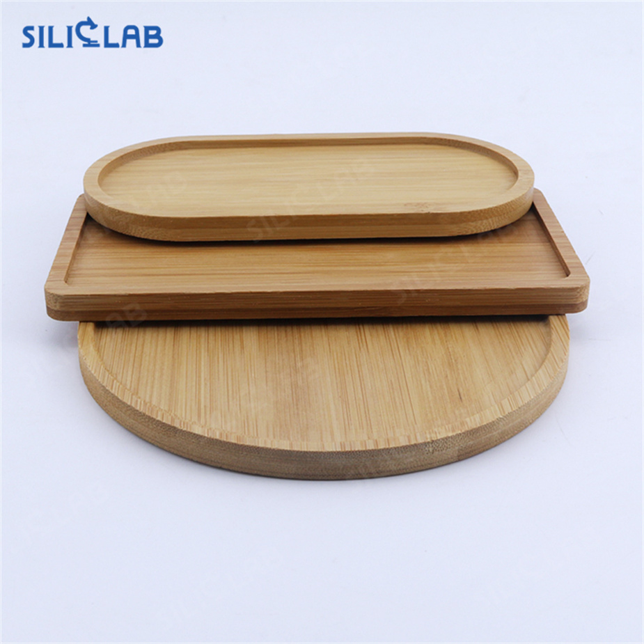 Custom Sized Oval Round Wooden Serving Platter Bamboo Rolling Tray