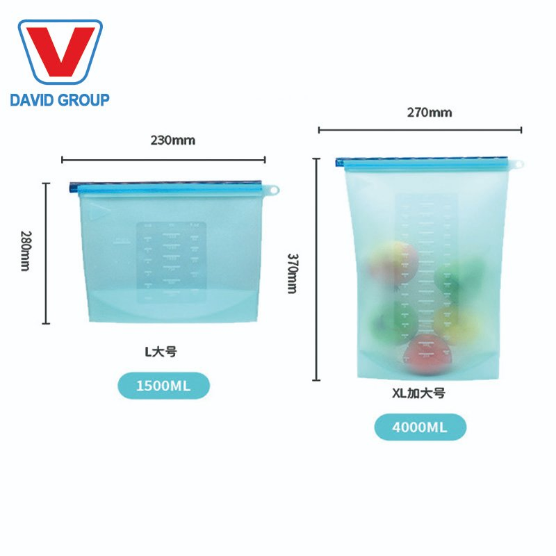 100% Silicon Zip Lock Reusable Food Storage Bag