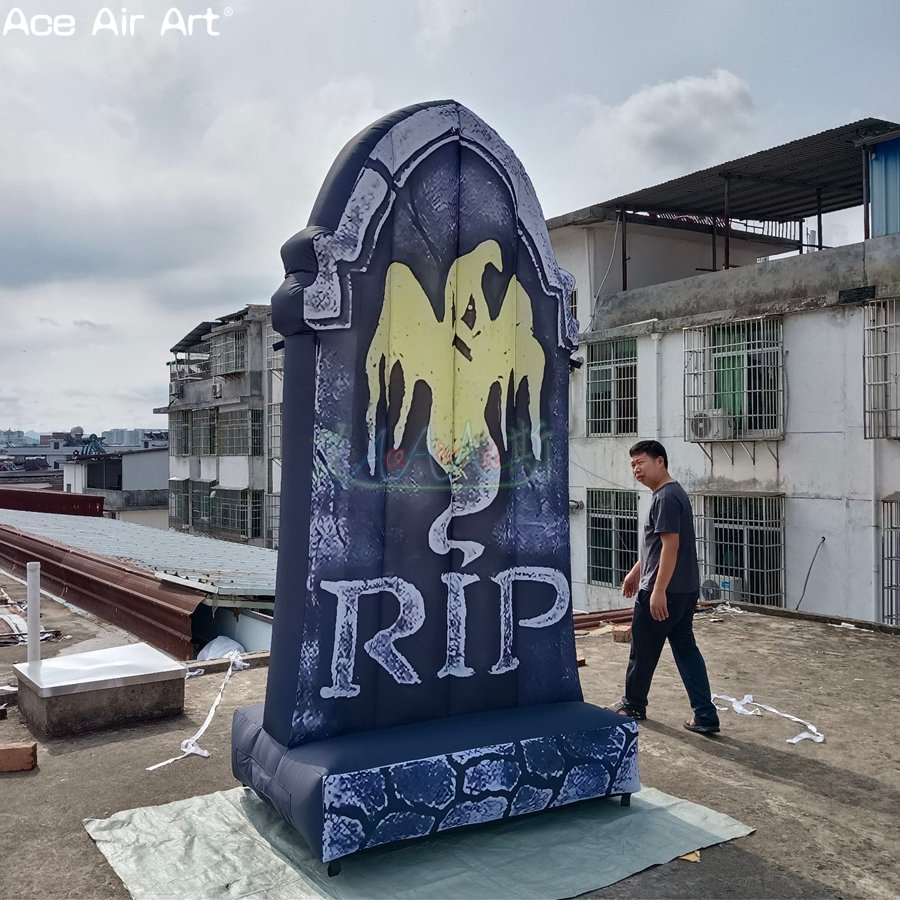 Giant Halloween Inflatable Tombstone Rip Decoration with LED Terror Halloween Decoration
