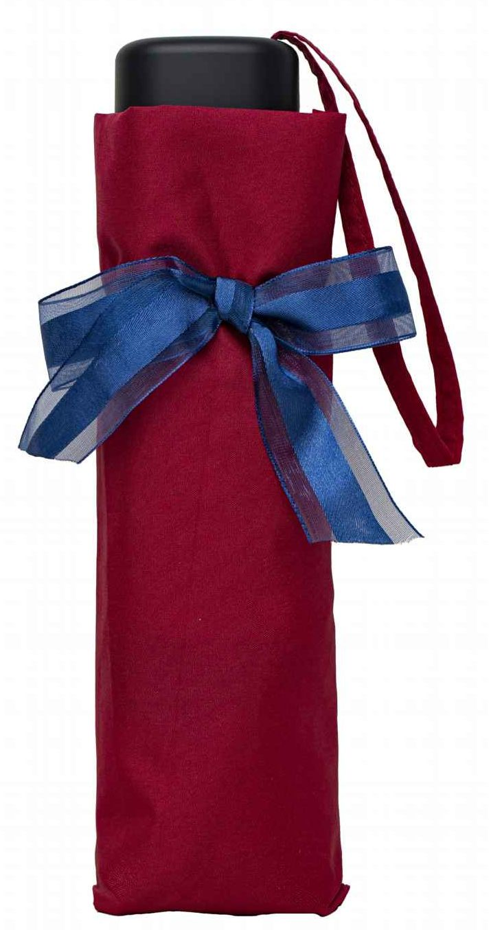 Зонт-трость с бантом, красный, 3 секции