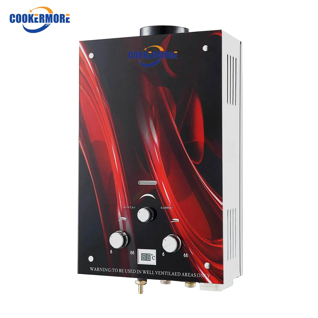 Hot Selling Colorful Indoor Connector Safety Propane Low Water Pressure Prices Gas Geyser Hot Water Heater for Shower