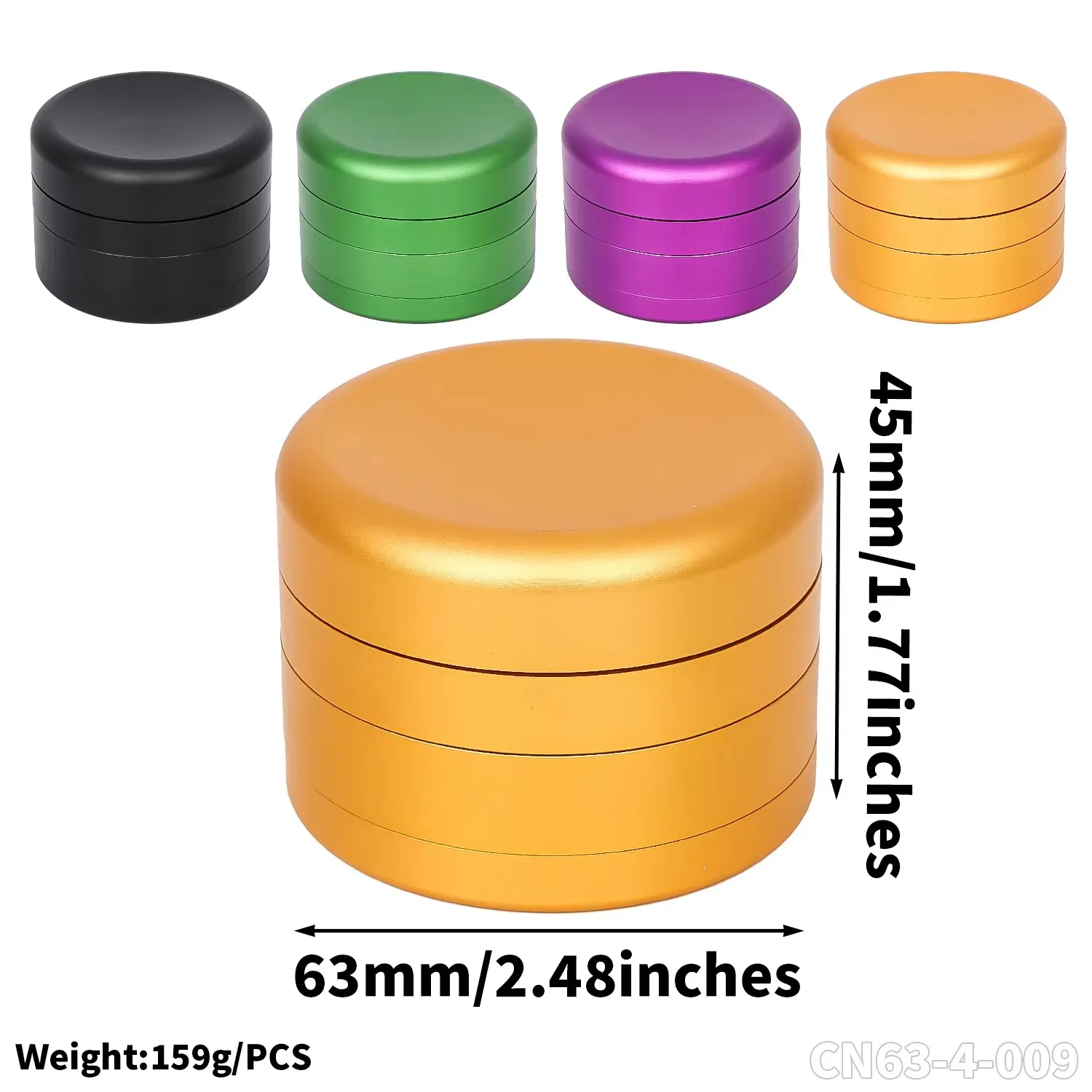 Металлическая ручная мельница для табака и трав с логотипом