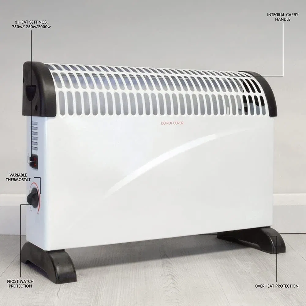 2000W Electric Portable Heater Convectorwith 3 Settings Fast Heating Free Standing (CH-505)