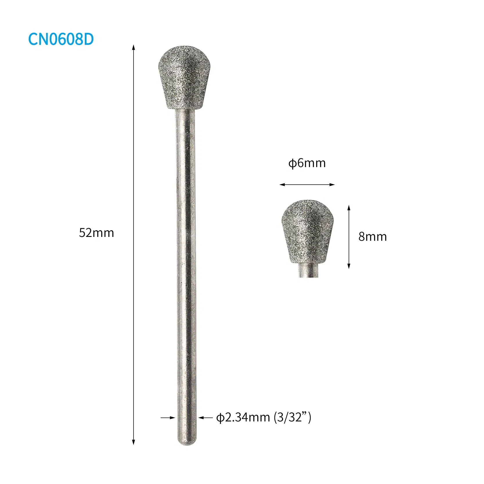 Inverted Cone with Round Top Manicure Pedicure Diamond Nail Drill Bit Burr