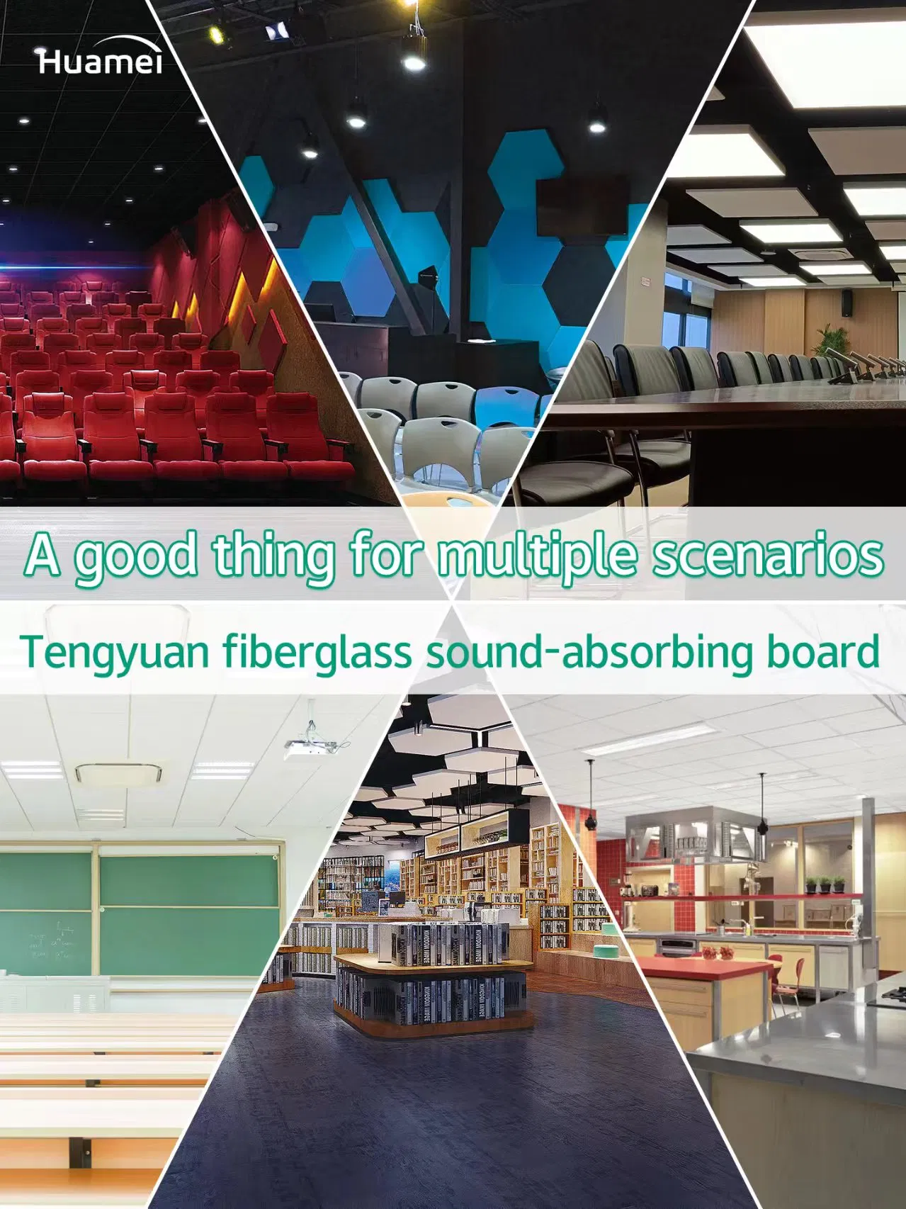 Acoustic Fiberglass Ceiling Tiles Square / Tegular Edge for Hospital White Spray
