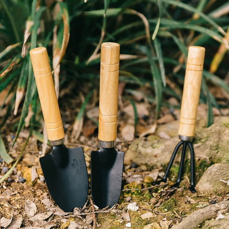 Short Handle Gardening Tool Mini Shovel Wood Handle 6 Inch