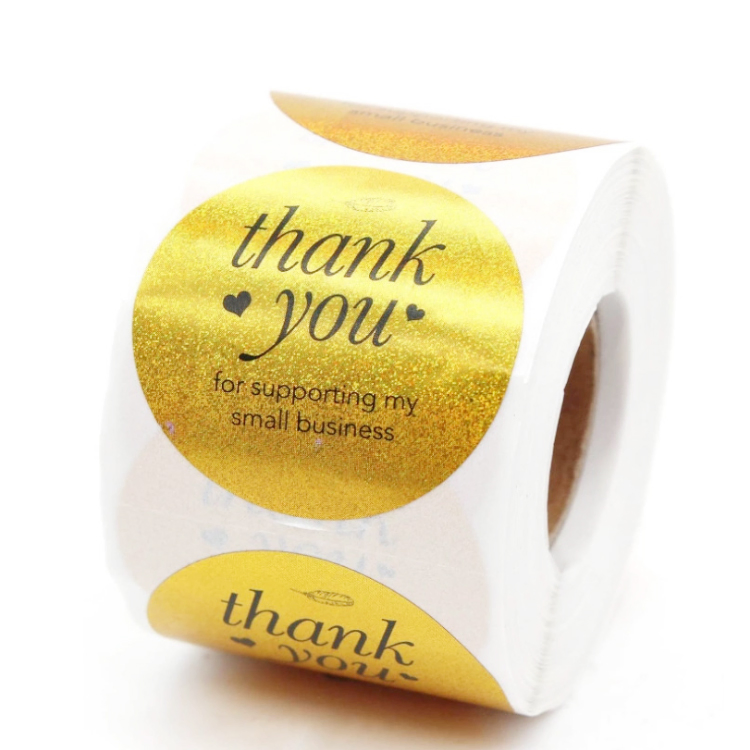 Adhesive Paper Custom Label Printing Gold Foil Embossed Logo Sticker Label Sticker