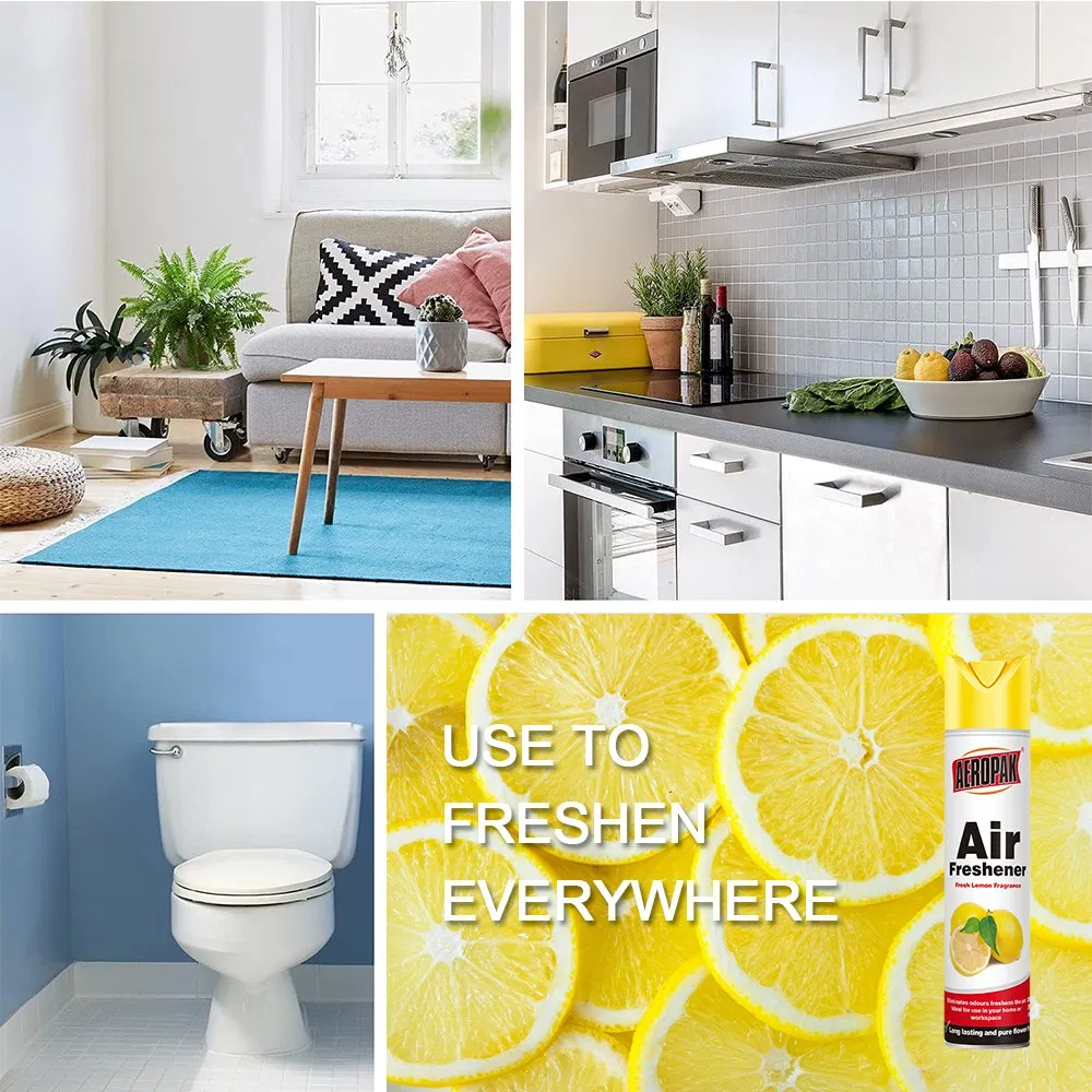 Aeropak 330ml Aerosol Lemon Scent Multipurpose Freshener Portable Sports Space Odor Removal Spray