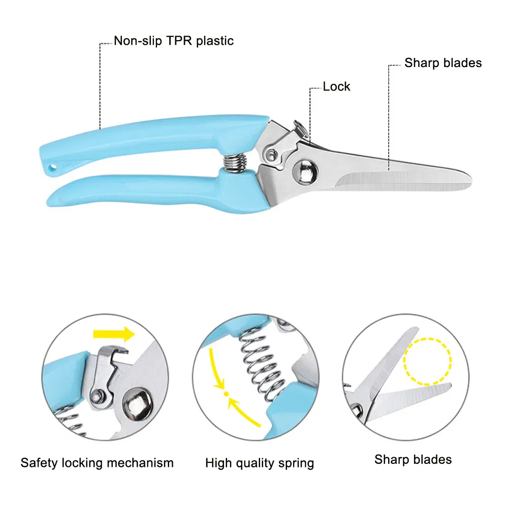 St003 Shaping Jobs Gardening Scissors Hand Branch Pruner with Rubber Grip