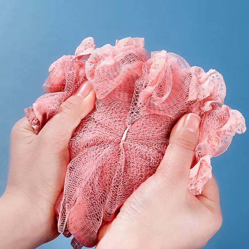 2025 Hot Product Lace Bath Shower Loofah Sponge Bath Mesh Shower Ball Body Scrubber Exfoliating Bath Sponge for Women and Men