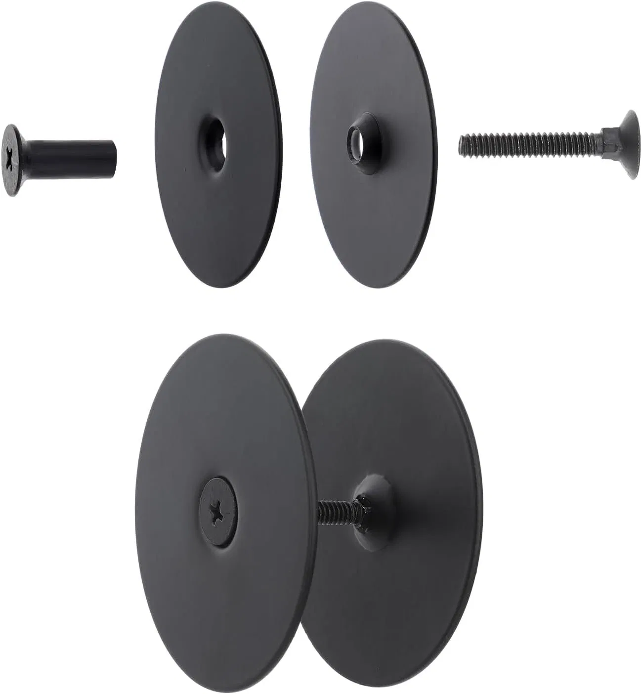 2PCS Door Hole Cover 2-5/8" Deadbolt Cover Plate Door Lock Hole Filler Plate with Connecting Screw and Nut