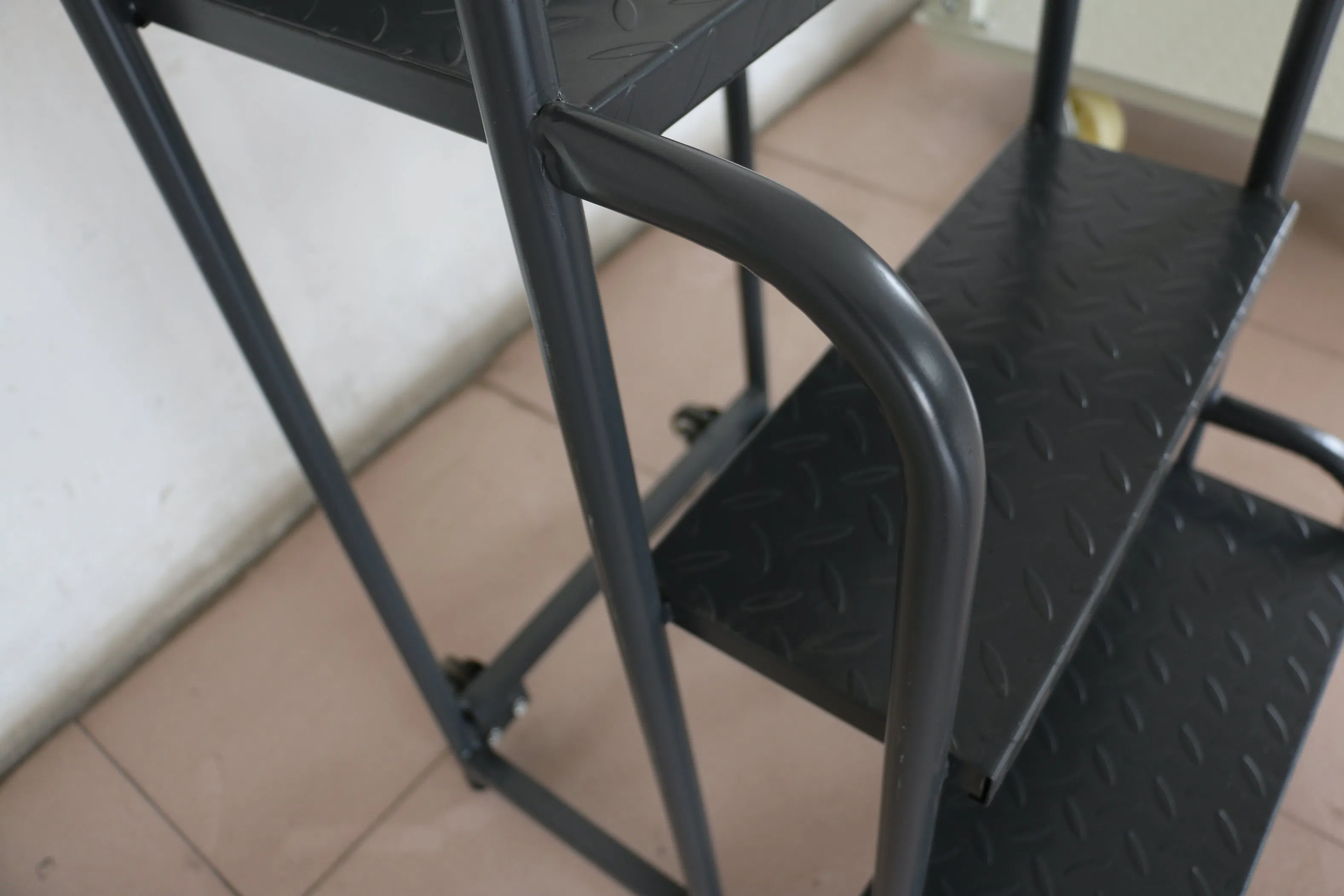 Movable Steel Warehouse Step Ladder Cart with EU Certification and Color Options