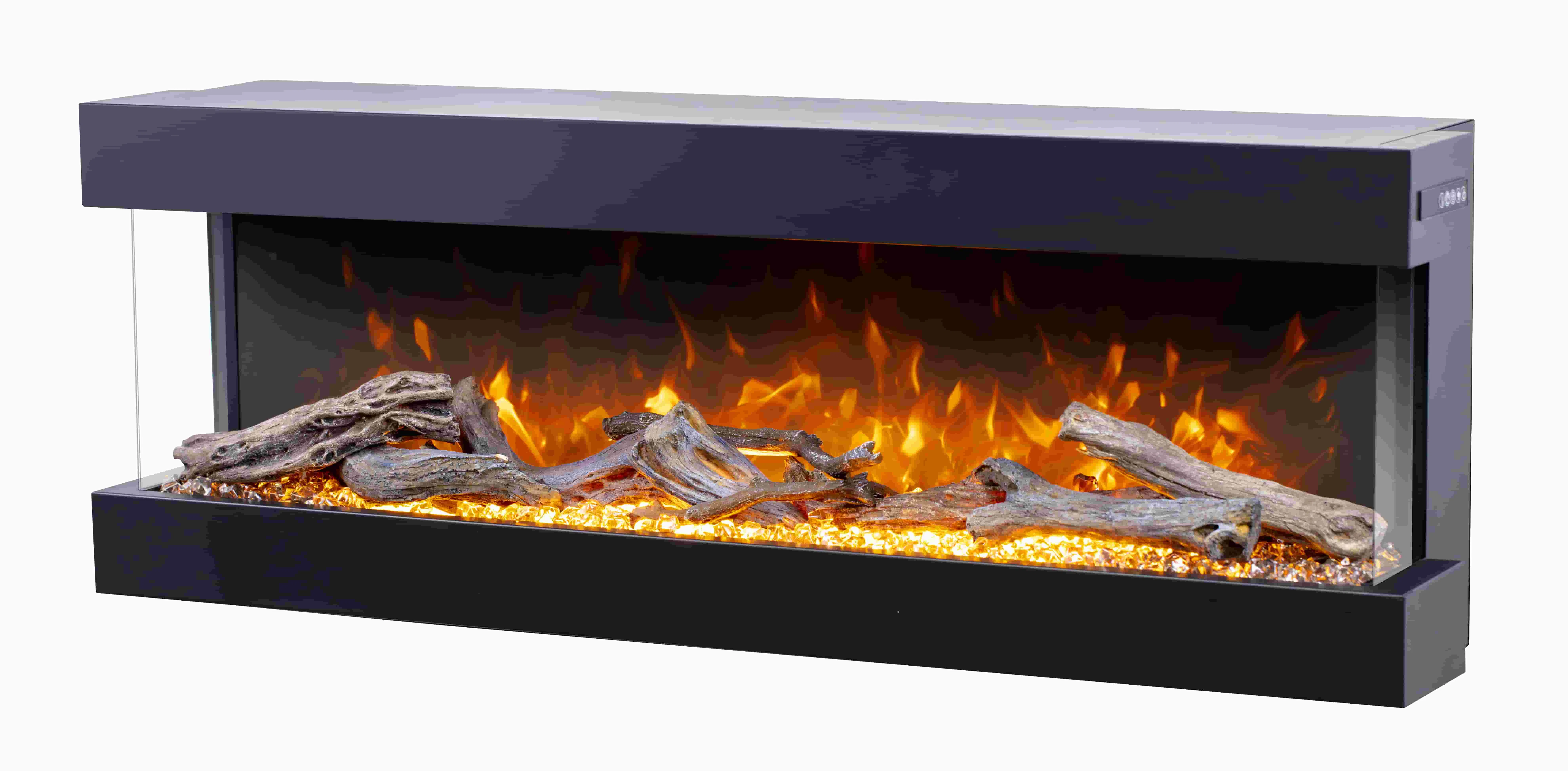 1000/1500W 3 Side Glasses Inserted Electric Fireplaces
