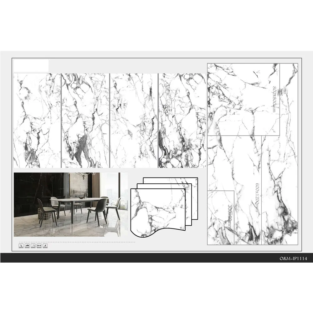 750*1500 mm Wall Tiles Glazed Polish Marble Floor Tiles for Decoration