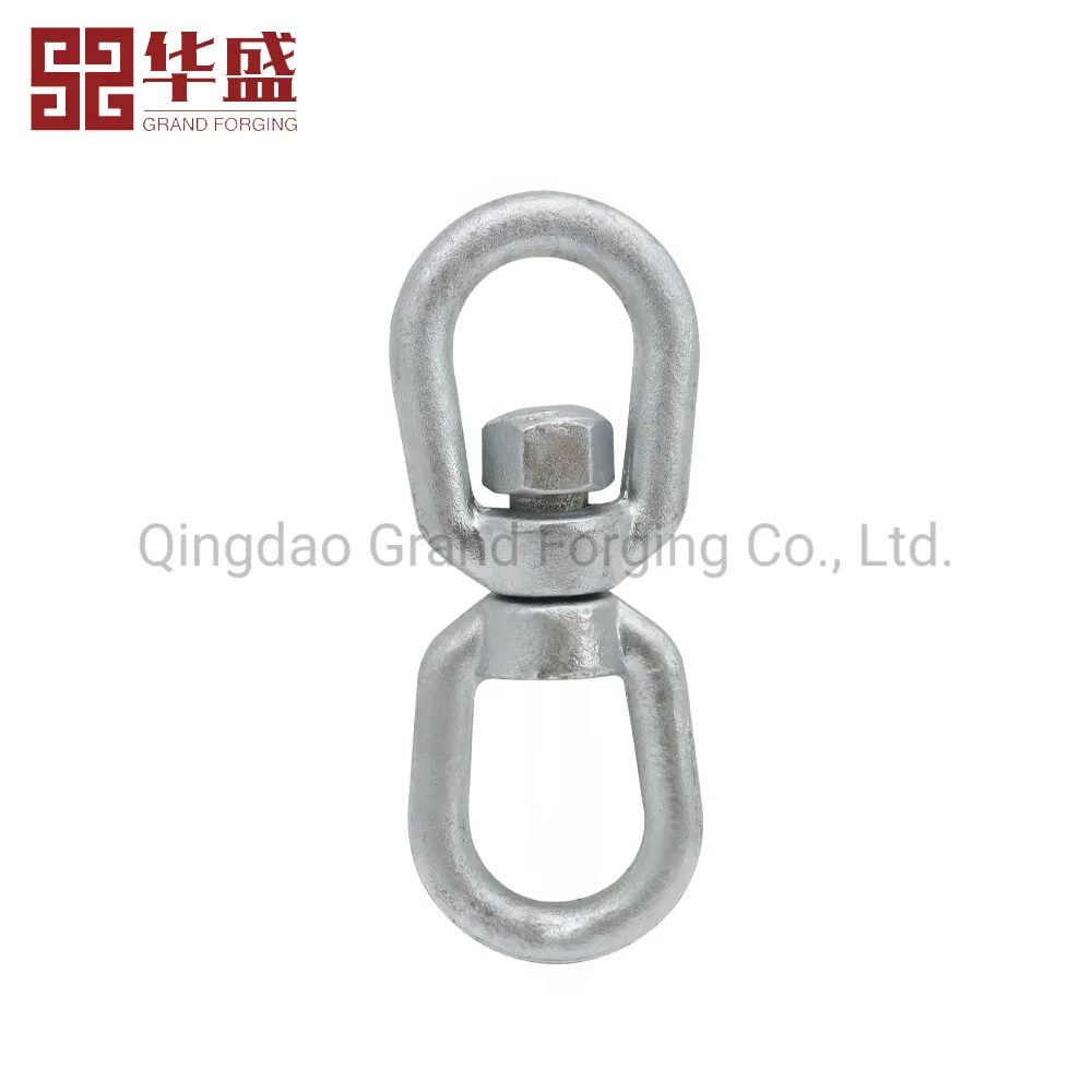 Qingdao Forging Factory High Quality Hot Galvanized G402 Us Type Carbon/Alloy Steel Connecting Rigging Swivel Ring Drop Hot Forging Swivel Ring Sling Ring