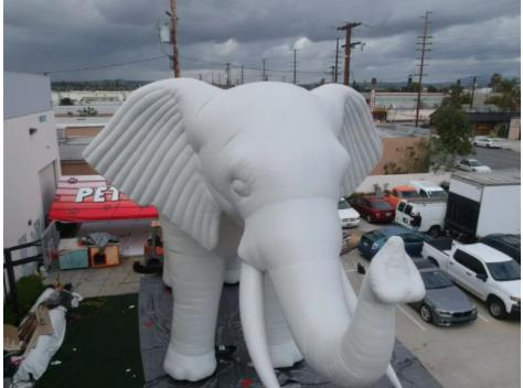 2023 New Custom Inflatable Statue of White Elephant