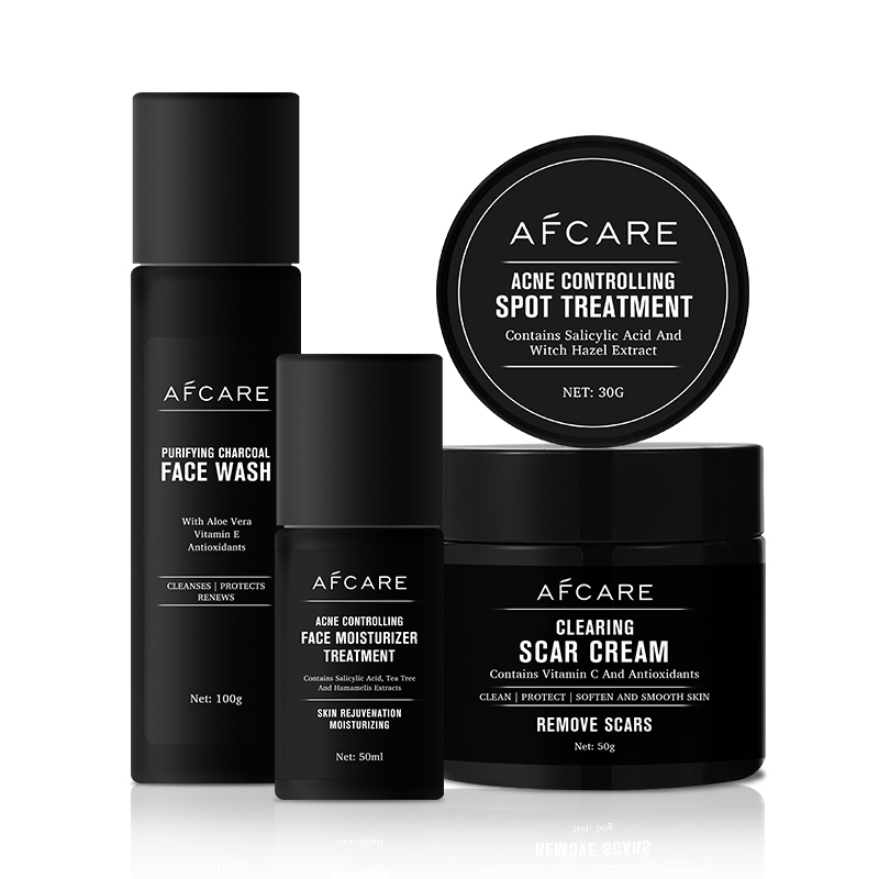 Private Label Facial Treatment Set Organic Skincare Brand Moisturizing Anti-Acne Men's Skin Care Set Face Cream