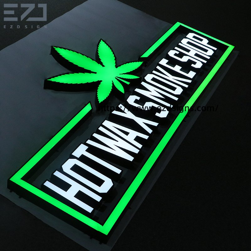 Custom LED Business Frontlit Acrylic Illuminated Store Signboard Waterproof Outdoor Advertising Sign for Smoke Shop
