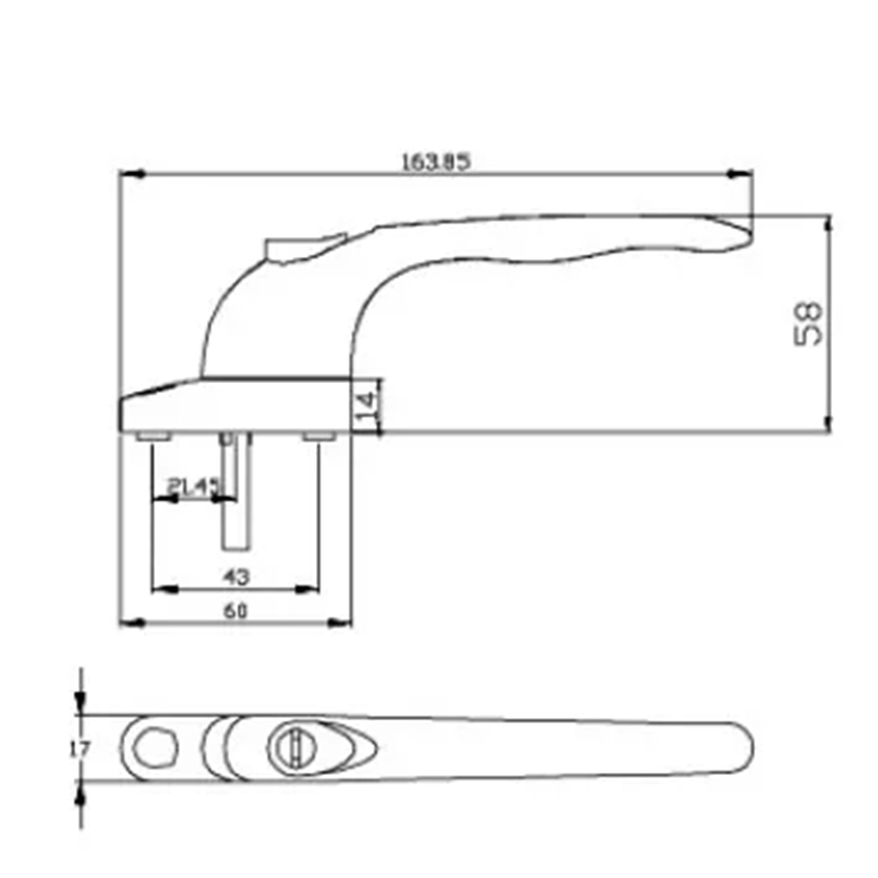 UPVC European Simple New Custom Colors Zinc Aluminum Alloy Casement Window Handle with Lock