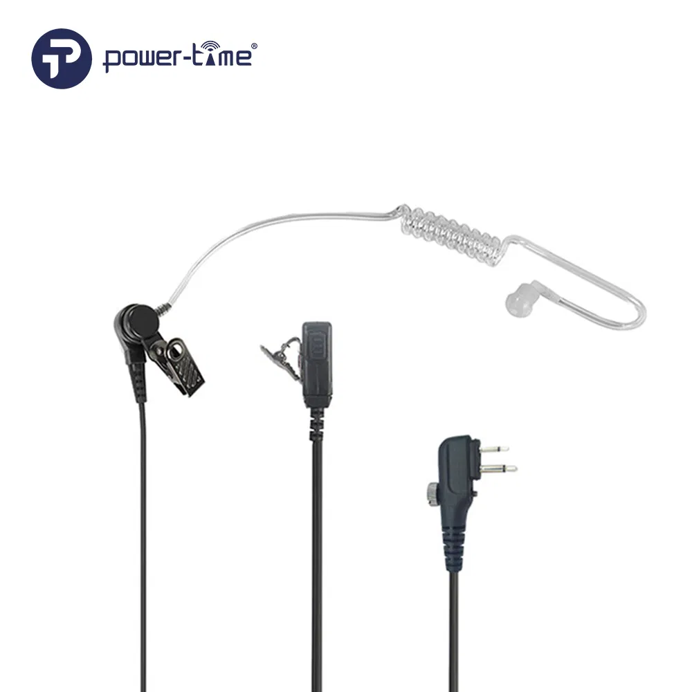 Walkie Talkies Earpiece 2pin Convert Acoustic Tube Headset for Kenwood Baofeng Two Way Radio