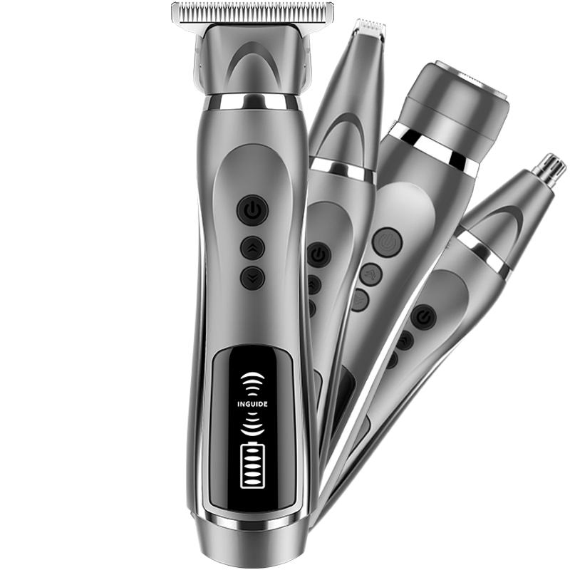 Rechargeable Hair Trimmer Metal Body Cutting Grooming Kit Barbershop Professional