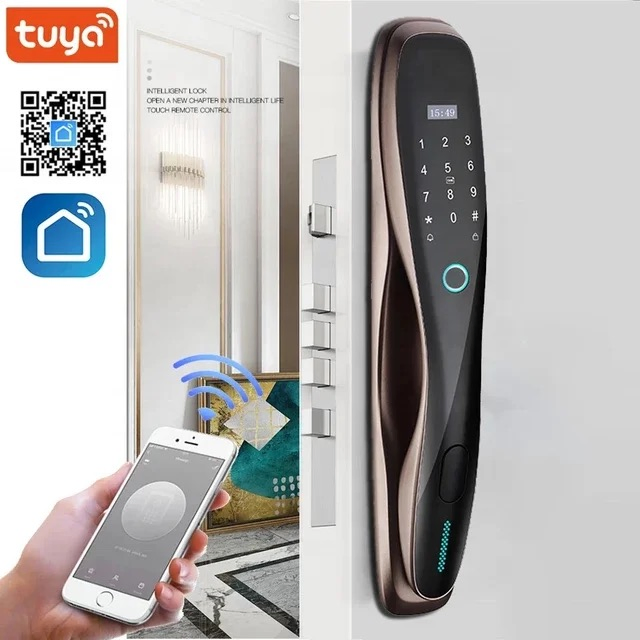 Tuya Smart Lock Automatic Biometric Lock RFID IC Cardf WiFi APP Combination Home Security Fingerprint Lock