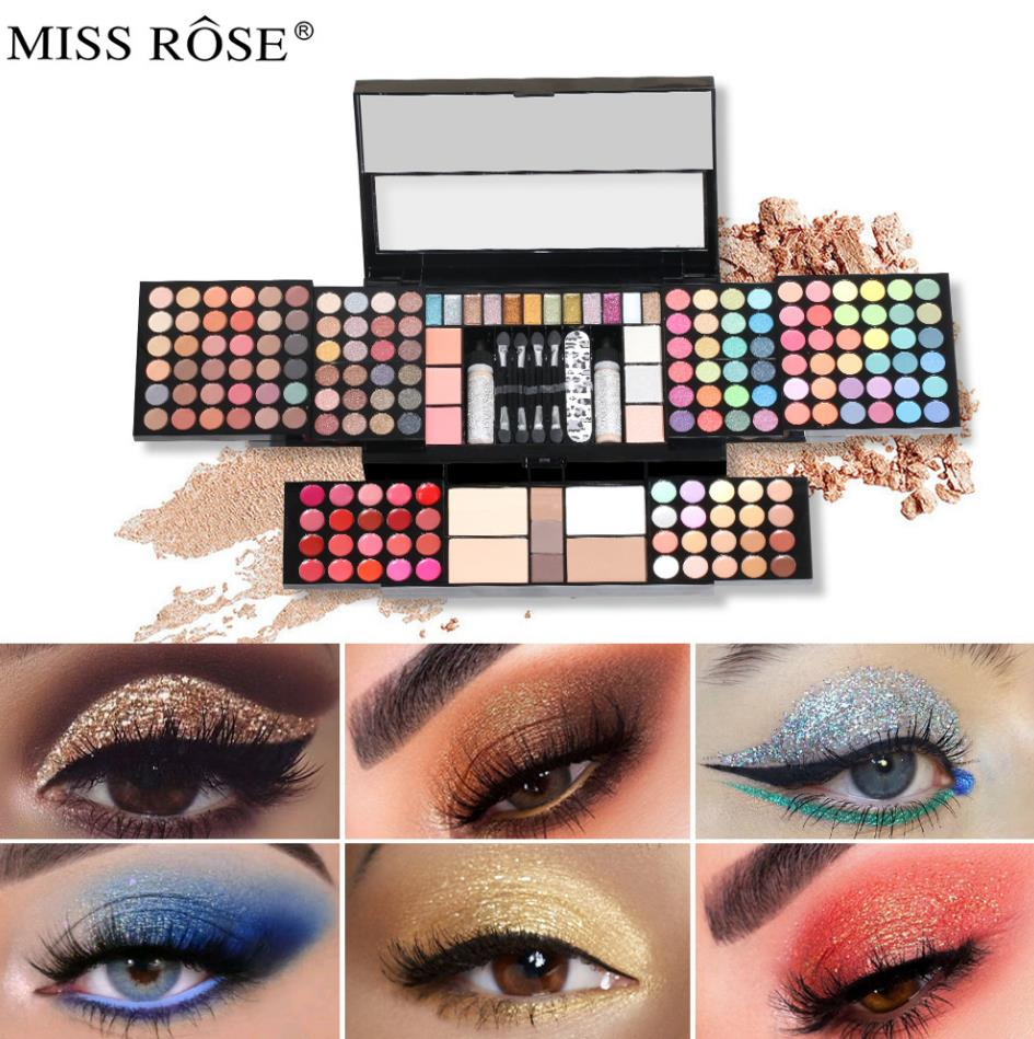Online Wholesale Ready to Ship Piano Style 180 Color Mixed Matte and Glitter Waterproof Eyeshadow Palette Eyebrow Brush Palette Makeup