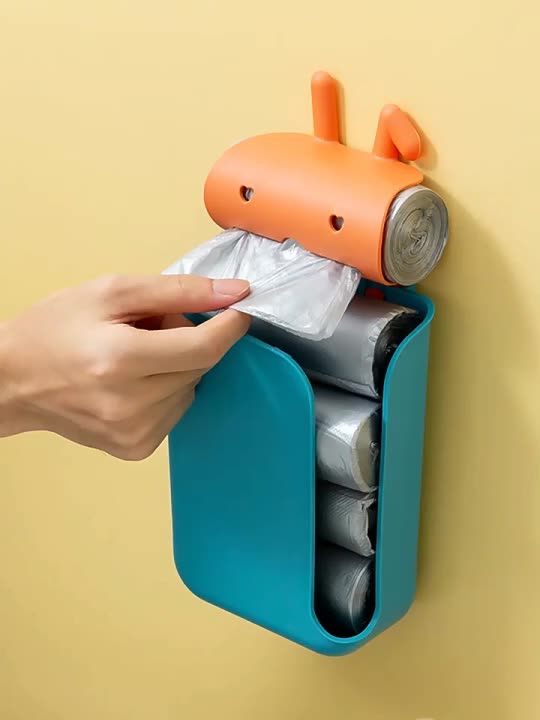 Wall-Mounted Simple Punch-Free Tissue Garbage Bag Kitchen Storage Box Wbb15903