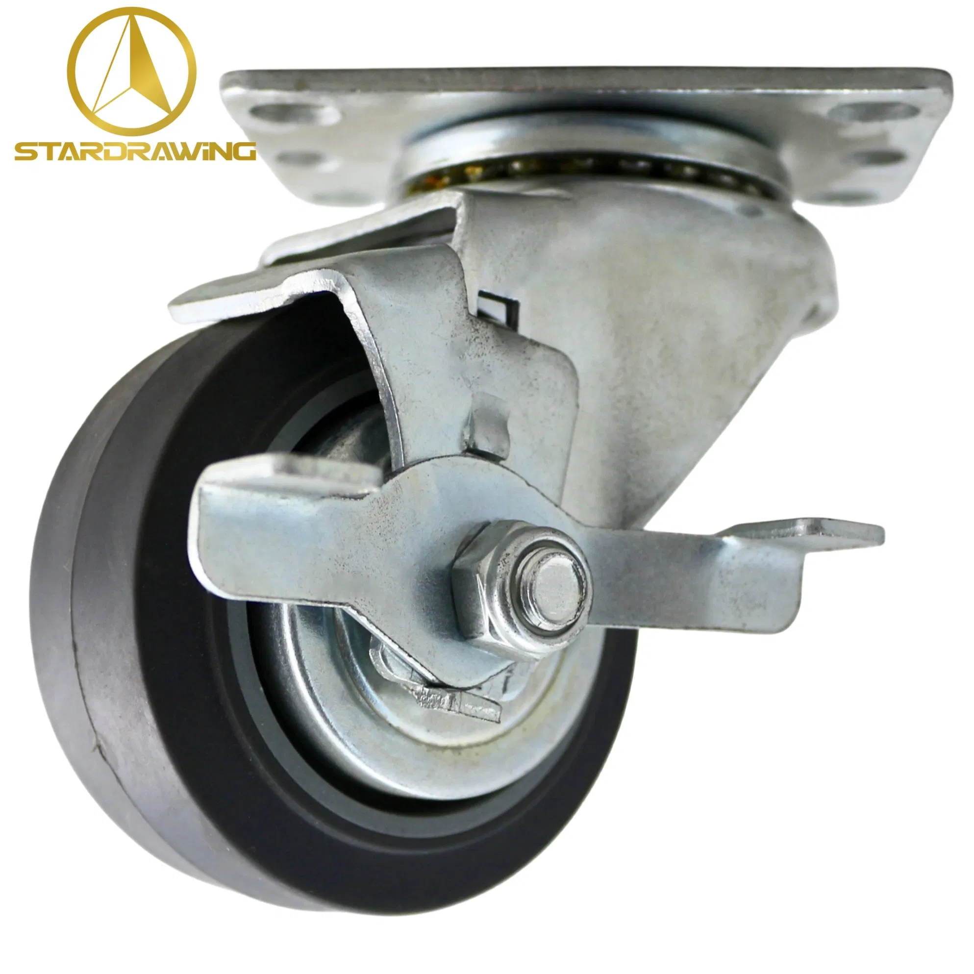 Stardrawing Plate TPR Tire Rubber Caster No Noise Wheel