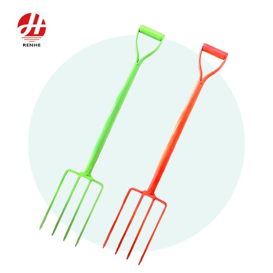 Hot Sales Steel Digging 4t Fork with Metal Handle Farm Gardening Fork