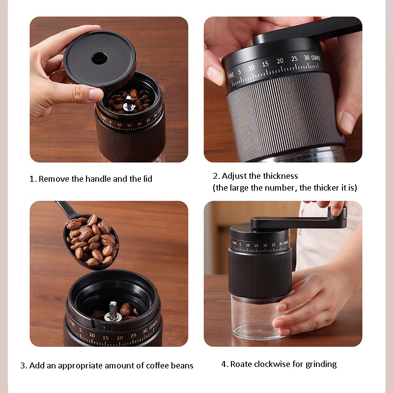 Mini Manual Coffee Grinder with External 35-Gear Adjustable Setting