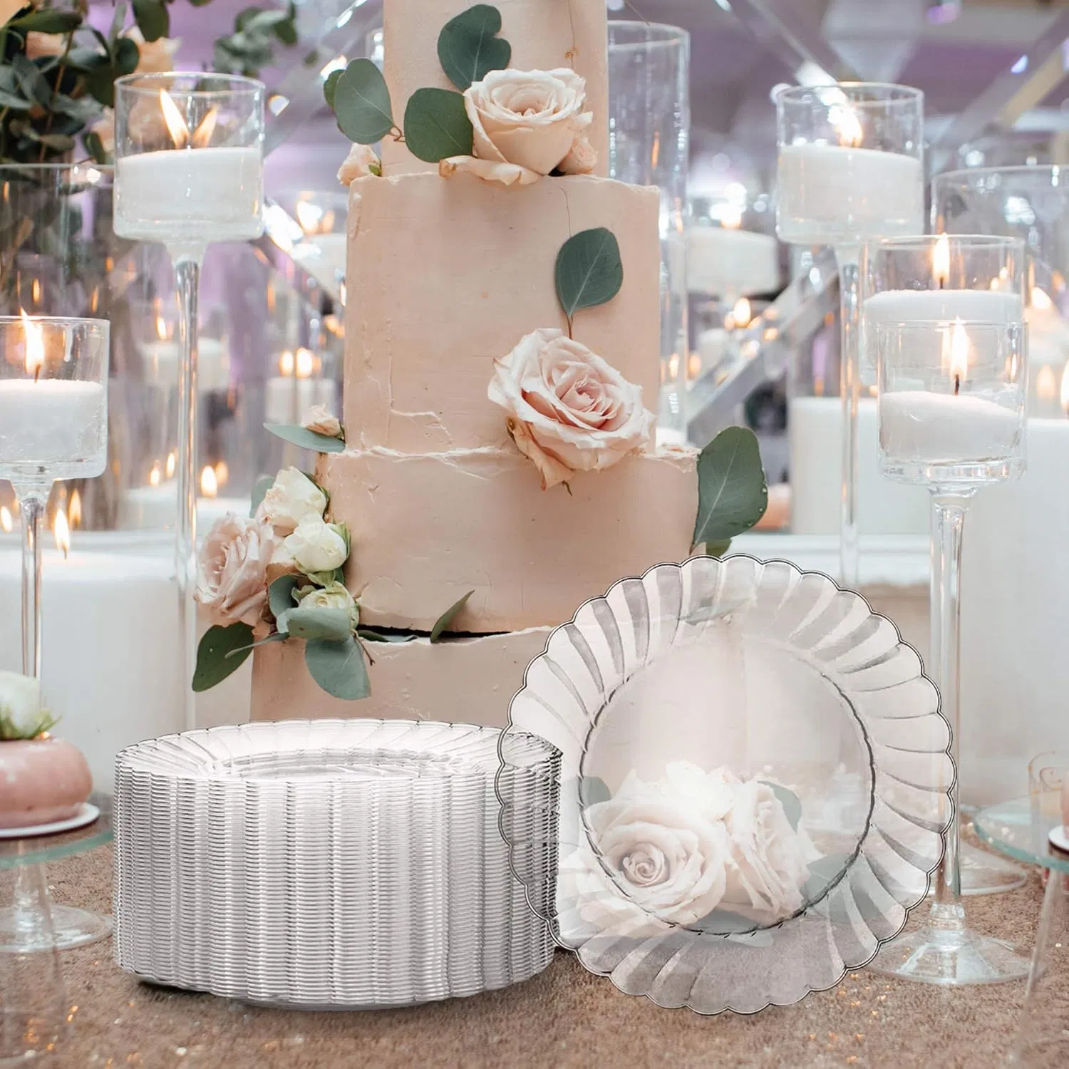 Premium Clear Round Hard Plastic Plates for Event Hosting
