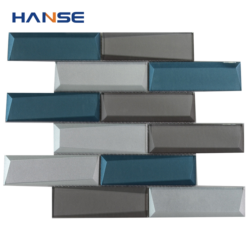 Bevel Edge Cold Spray Glass Subway Tile for Bathroom