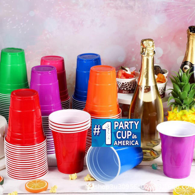 Красные пластиковые стаканы 16oz с логотипом для вечеринок