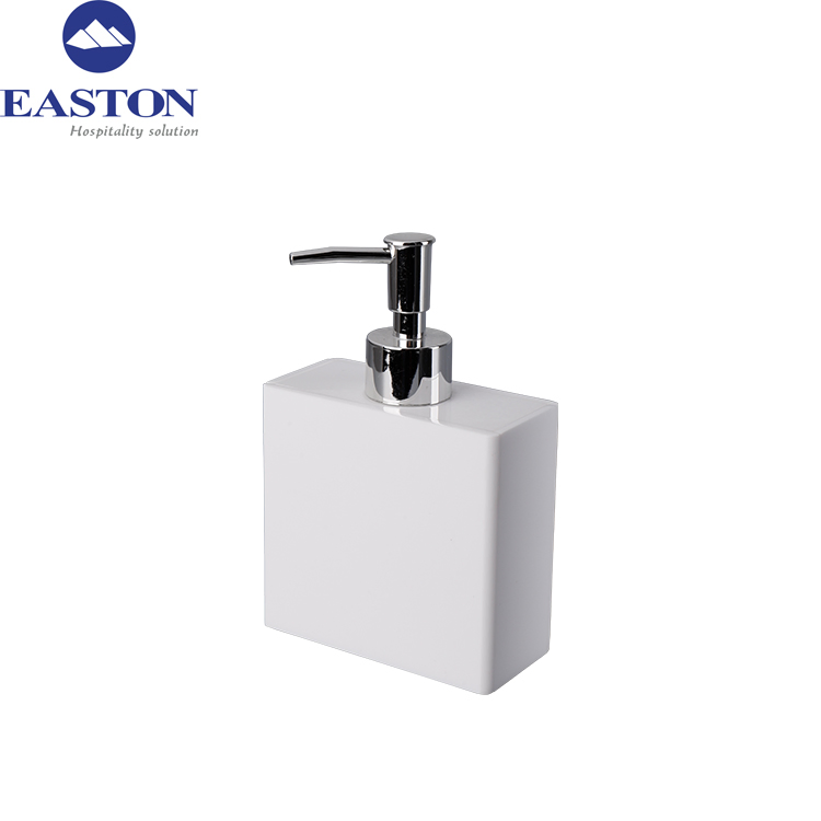 Hotel Acrylic Glossy White Luxury Liquid Soap Dispenser Bottle