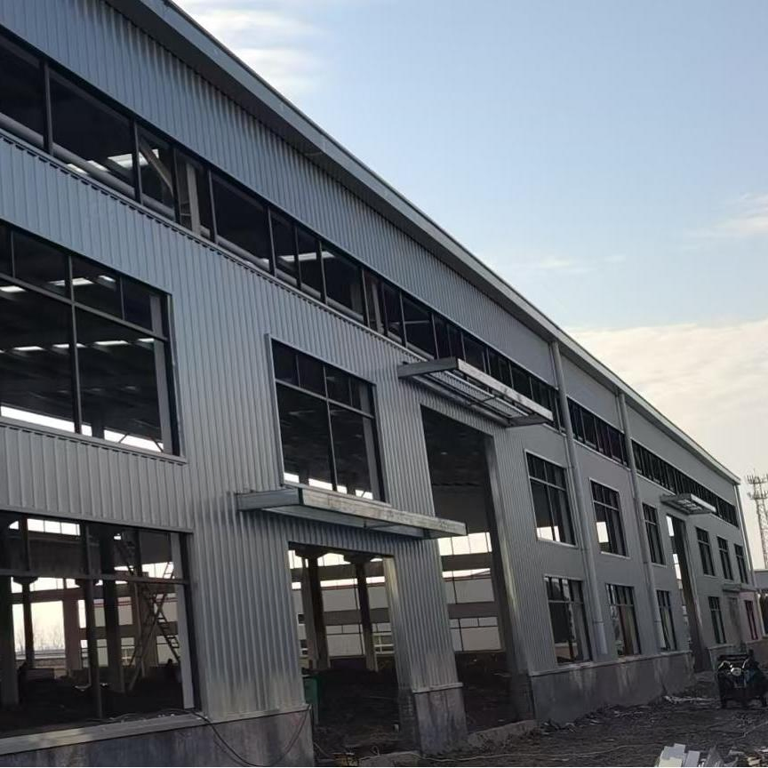 Economical Material Kits Prefabricated Construction Depot Shed with Single Metal Panel and Hot Rolled Steel Structure Design