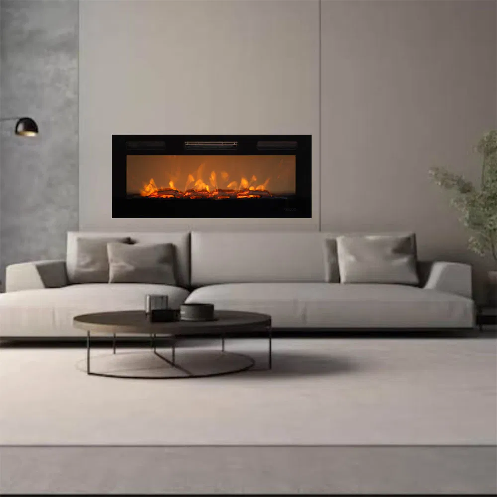 China Factory OEM Custom Wood Burning Wall Mounted Stove Electric Fireplace