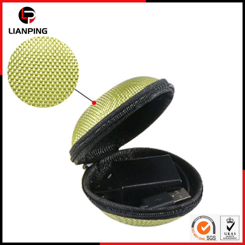 Круглый жесткий чехол EVA для наушников с сетчатым карманом