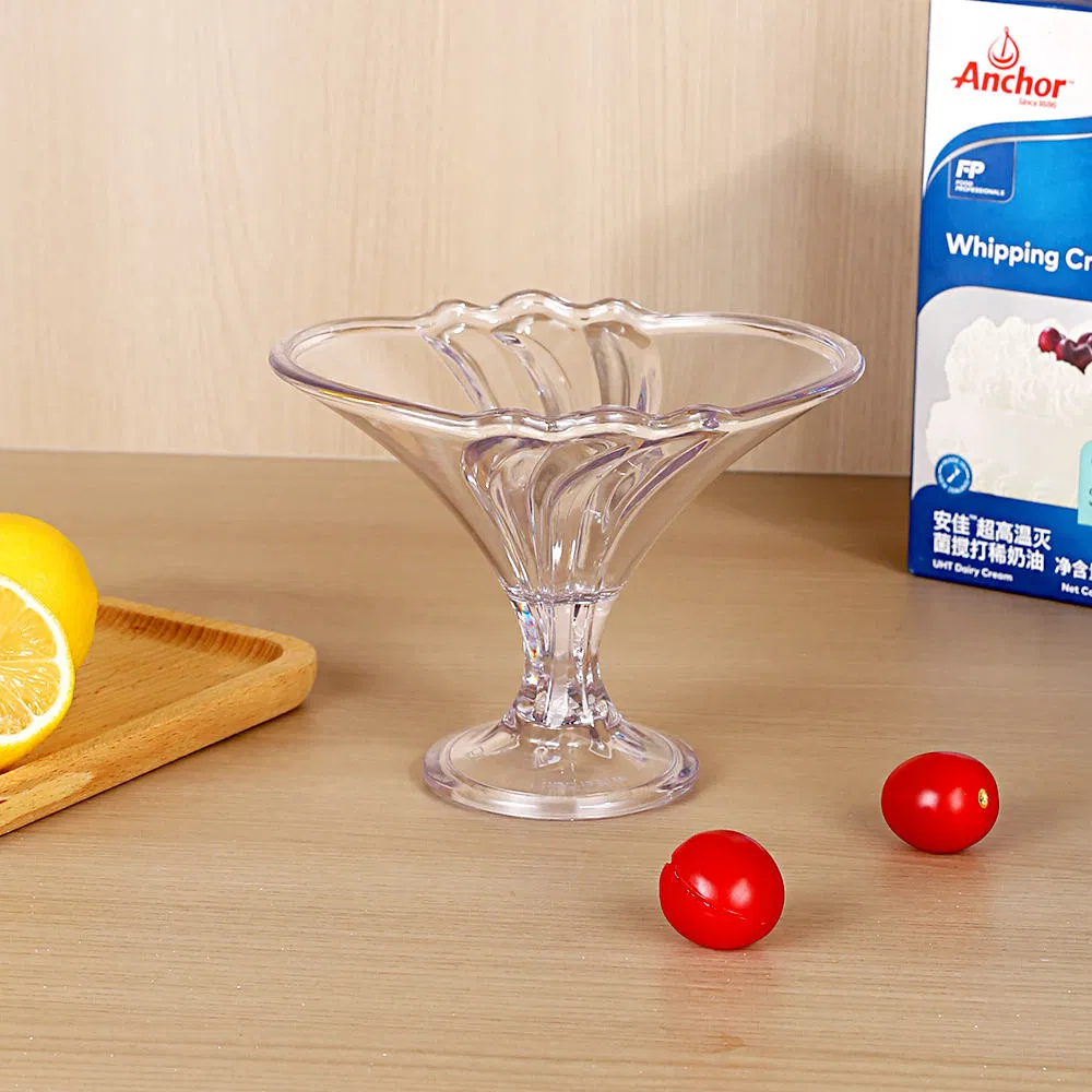 Luxury Plastic Dessert Bowl - Large Capacity Transparent Parfait Cup