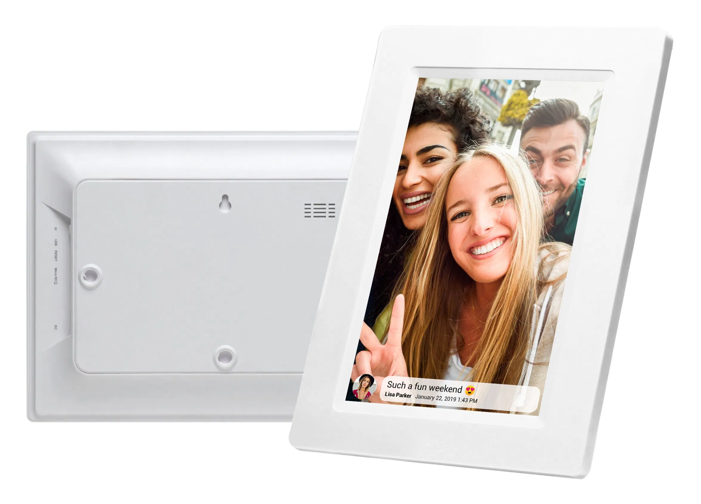 High Resolution 7 Inch WiFi Cloud Digital Photo Frame with Picture Video Function