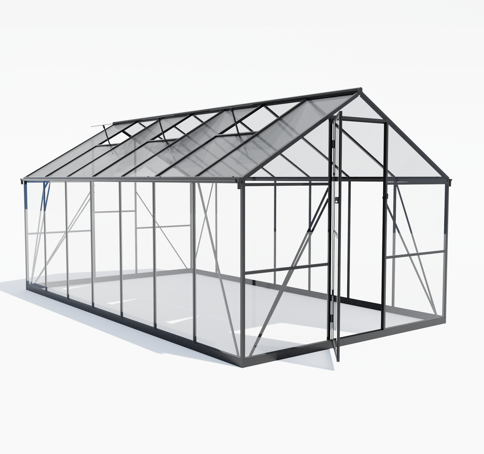 Теплица поликарбонат металлический каркас зеленая