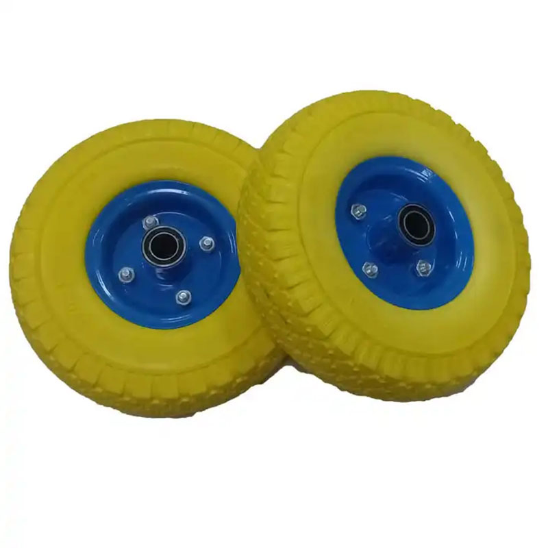 10 Inch 3.00-4 3.50-4 PU Polyurethane Foam Puncture Proof Flat Free Tire Wheel for Garden Utility Wagon Trailer Trolley Cart10