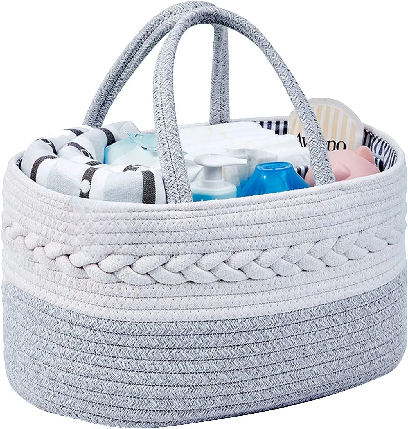 Woven Baby Organizing Blanket Toy Nursery Cotton Rope Storage Basket