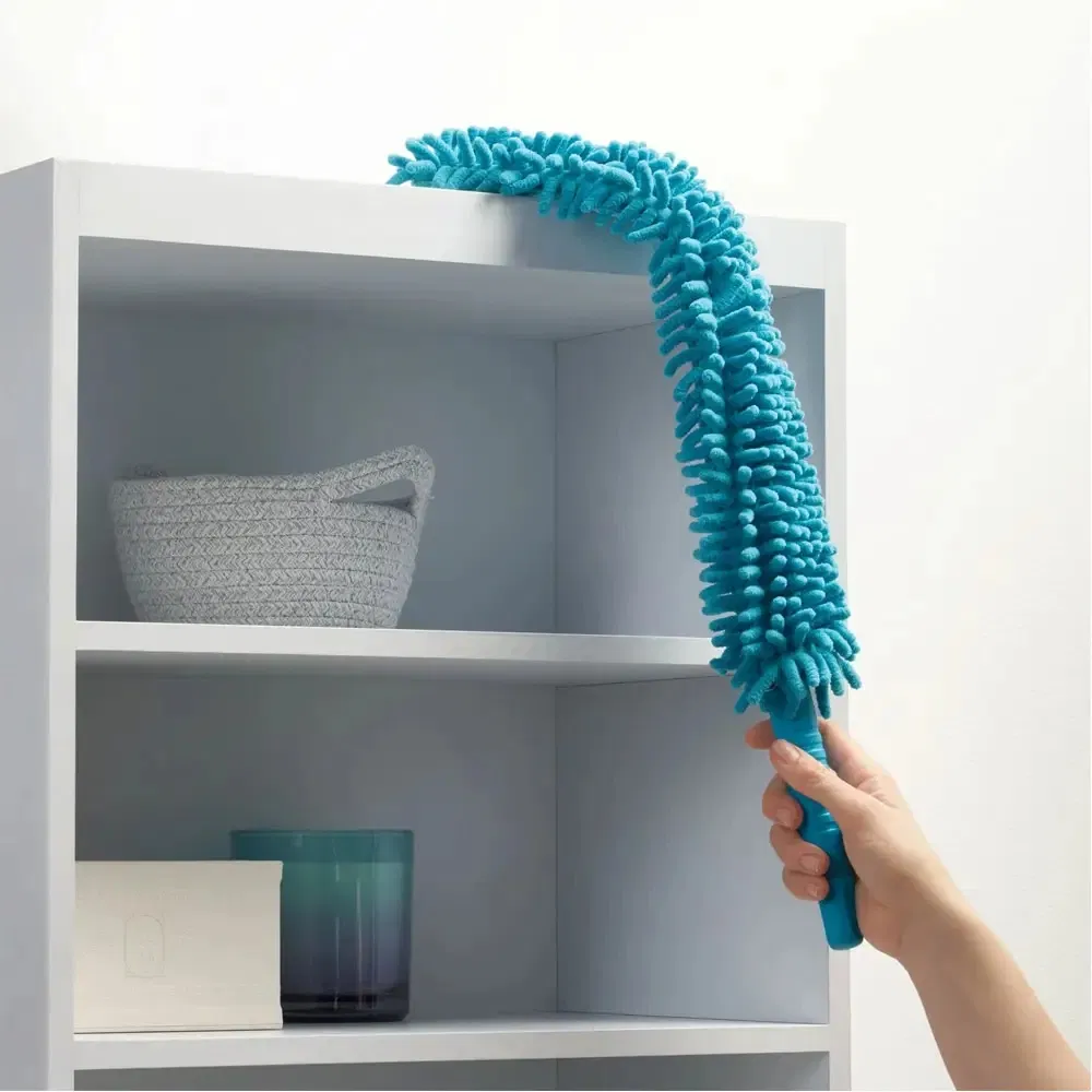 Chenille Single-Sided Curved Dust Duster Washable Reusable Curved Head Extends Cleaning Tool Lifespan
