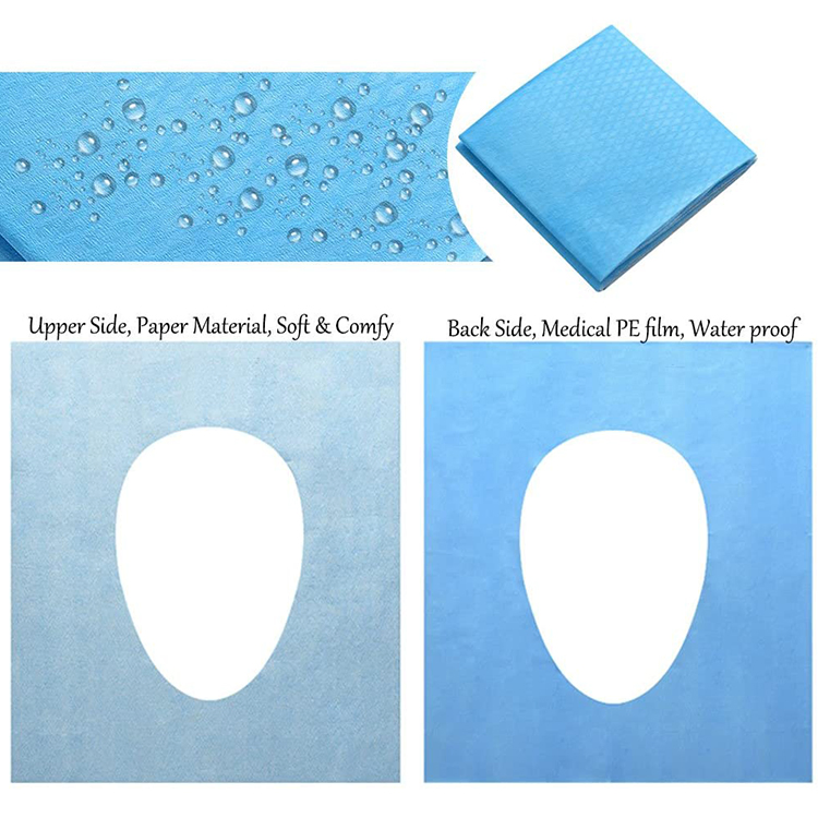 Hygienic Protection Flushable Blue Washroom Disposable Toilet Seat Cover