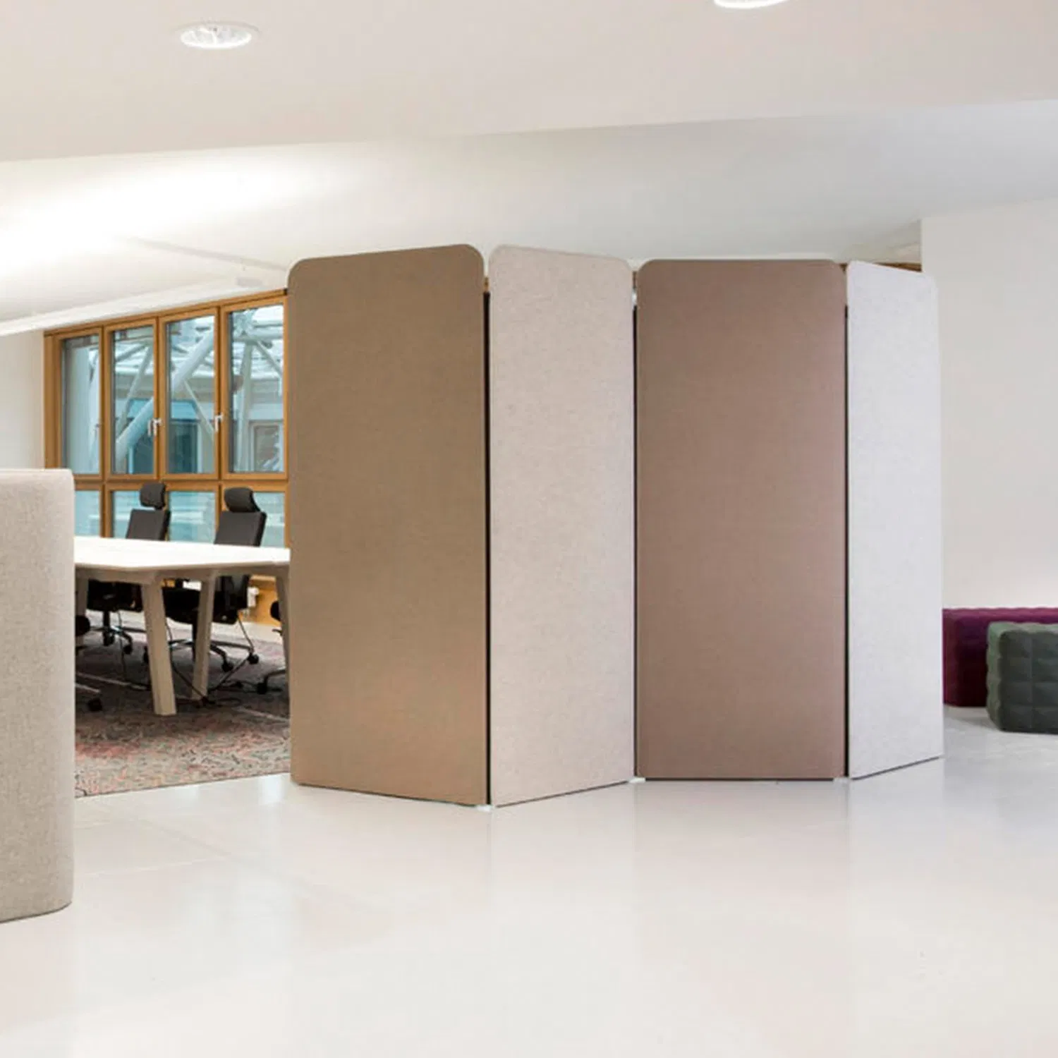 Acoustic Free Standing 3 Panel Partition Office Acoustic Movable Wall Partition