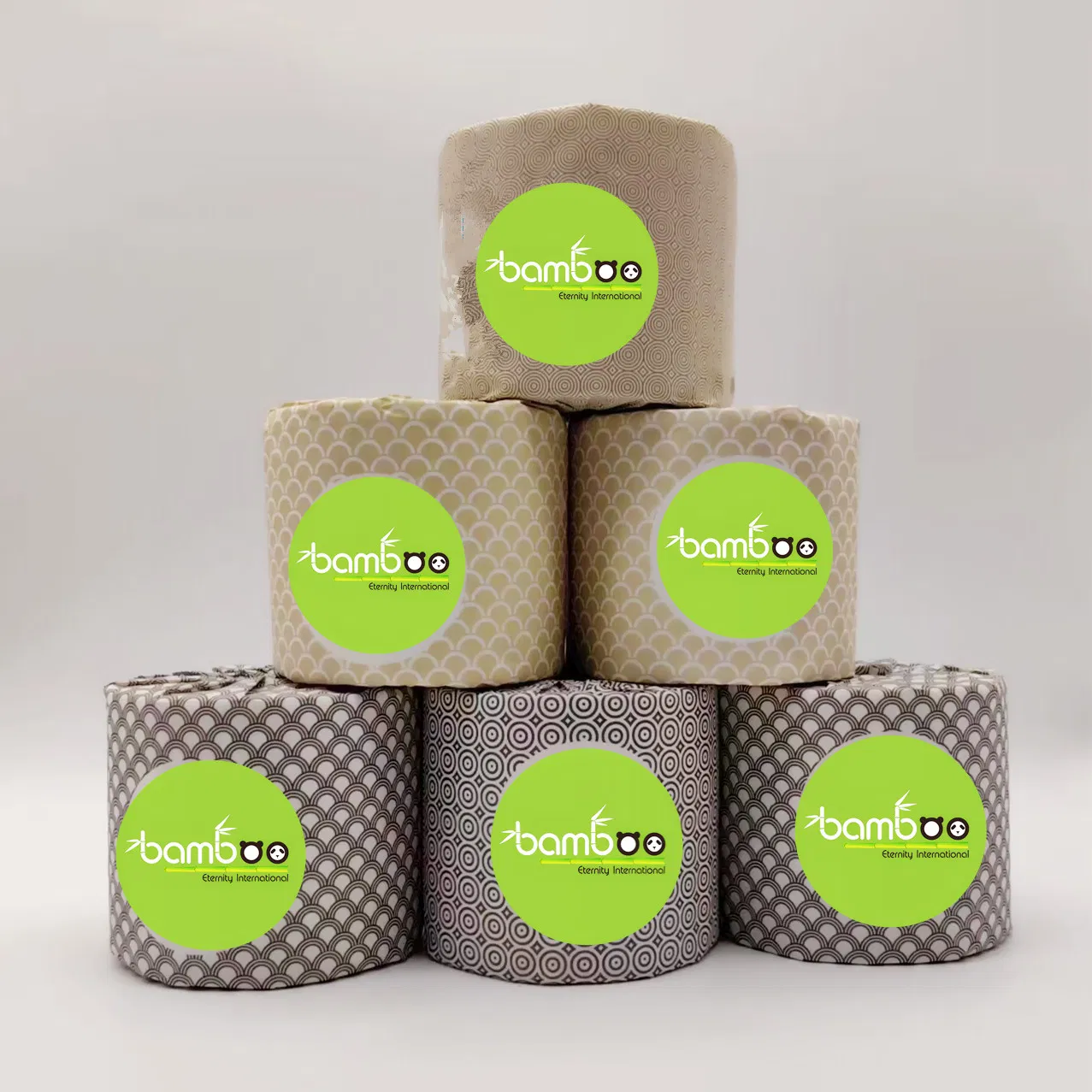 Customized Logo with Pattern 24/48rolls Per Carton No Dust Bamboo Toilet Tissue