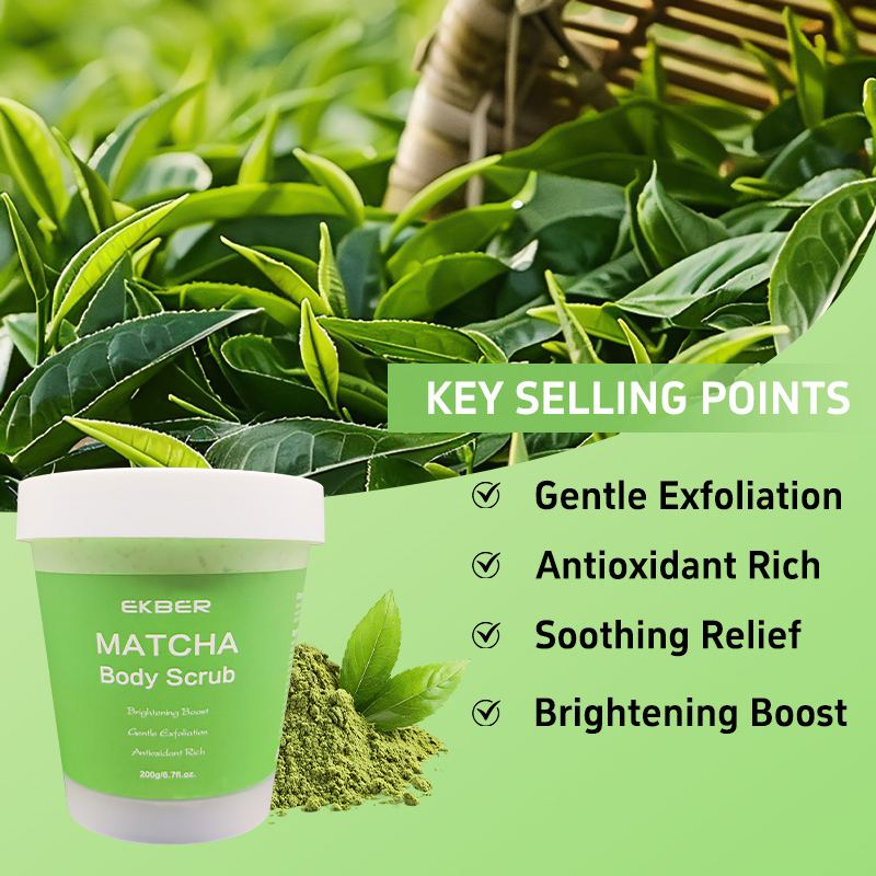 Matcha Skin Scrub Exfoliating Smoothing Matcha Scrub Oil Control Deep Cleaning Natural Organic Matcha Body Scrub