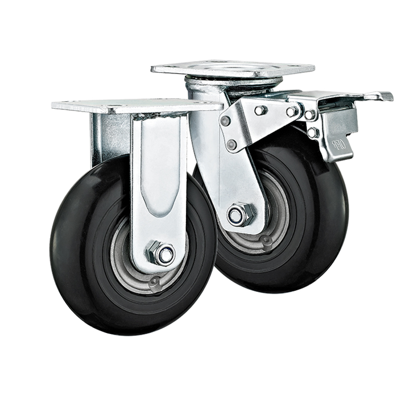 5"6"8" Heavy Duty Swivel Hand Trolley Wheel Castors High Elastic Rubber Wheels Industrial Casters