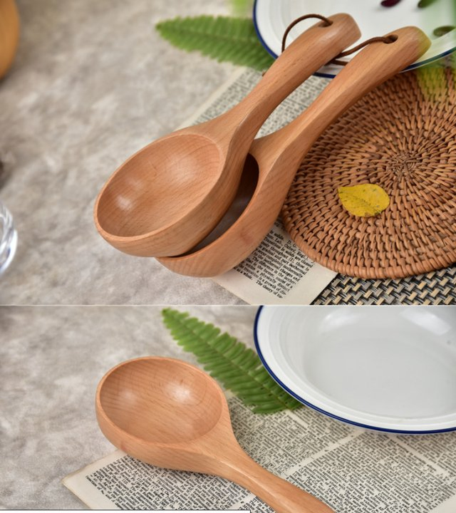Wooden Utensil Wedding Gifts Soup Spoon with Hang String